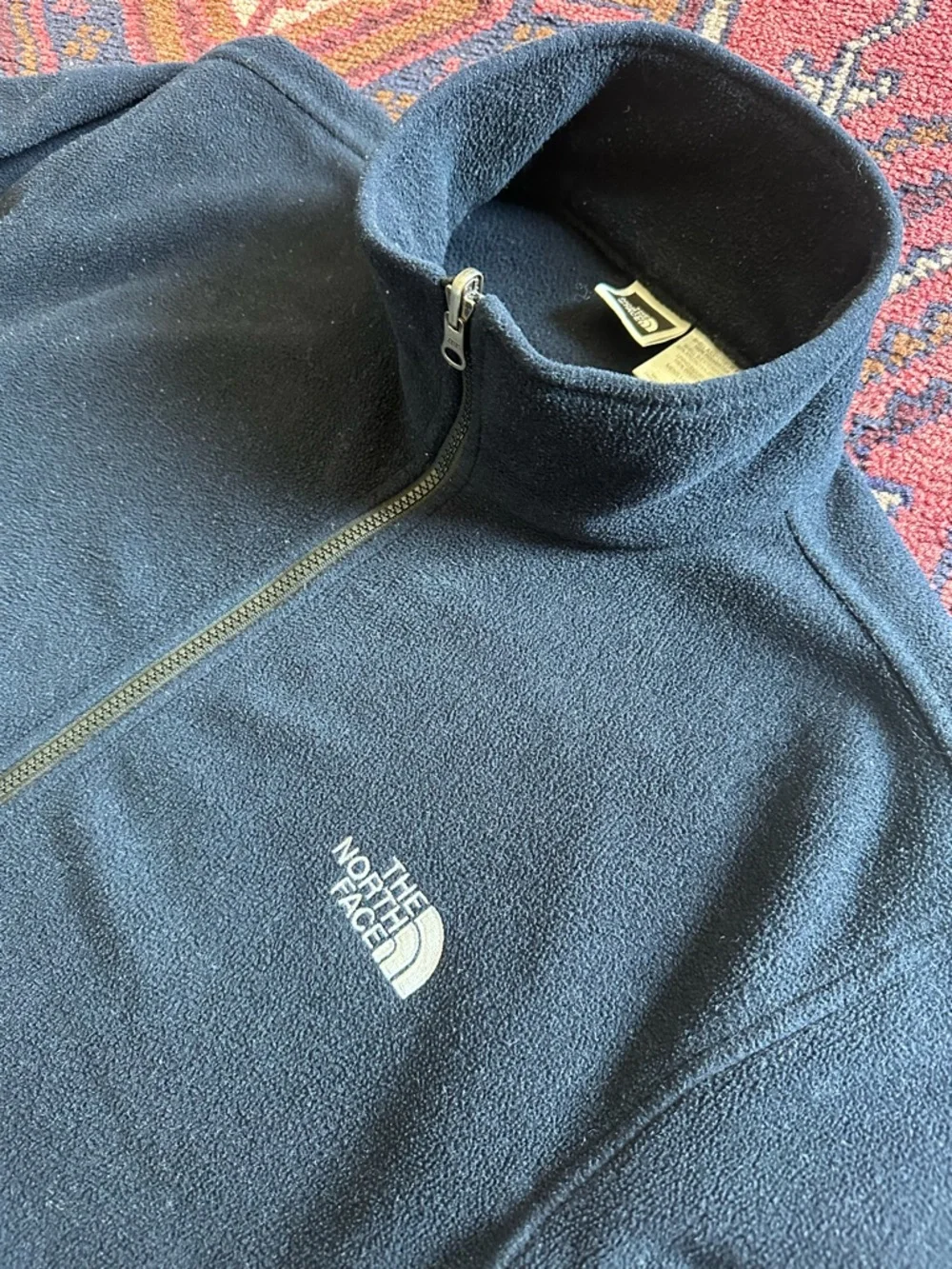 The North Face Men’s Medium Navy Full Zip Fleece Jacket Outdoor Layer